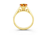 Yellow gold Heart Cut Citrine Solitaire Engagement Ring with Cathedral Setting and Four-Prong Mount_33