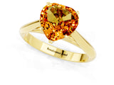 Yellow gold Heart Cut Citrine Solitaire Engagement Ring with Cathedral Setting and Four-Prong Mount_67