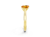 Yellow gold Heart Cut Citrine Solitaire Engagement Ring with Cathedral Setting and Four-Prong Mount_68