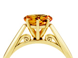 Yellow gold Heart Cut Citrine Solitaire Engagement Ring with Cathedral Setting and Four-Prong Mount_70