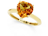 Yellow gold Heart Cut Citrine Solitaire Engagement Ring with Classic Band and Four-Prong Setting_25
