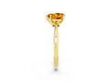 Yellow gold Heart Cut Citrine Solitaire Engagement Ring with Classic Band and Four-Prong Setting_26