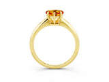 Yellow gold Heart Cut Citrine Solitaire Engagement Ring with Classic Band and Four-Prong Setting_27