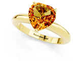 Yellow gold Heart Cut Citrine Solitaire Engagement Ring with Round Band and Four-Prong Setting_1