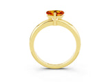 Yellow gold Heart Cut Citrine Solitaire Engagement Ring with Round Band and Four-Prong Setting_3