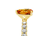 Yellow gold Heart Cut Citrine Solitaire Pavé Band with Four-Prong Setting_5