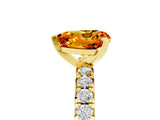Yellow gold Heart Cut Citrine Solitaire Pavé Engagement Ring with Round Band and Prong Setting_17
