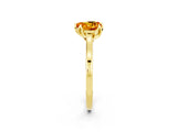 Yellow gold Heart Cut Citrine Solitaire Ring with Flower Prong Setting and Classic Band_38