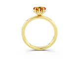 Yellow gold Heart Cut Citrine Solitaire Ring with Thin Band and Four-Prong Setting_3