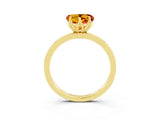 Yellow gold Heart Cut Citrine Solitaire Ring with Thin Band and Prong Setting_15