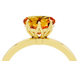 Yellow gold Heart Cut Citrine Solitaire Ring with Thin Band and Prong Setting_16