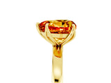 Yellow gold Heart Cut Citrine Solitaire Ring with Thin Band and Prong Setting_17