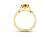 Yellow gold Heart Cut Citrine Solitaire Twist Band Prong Setting Ring_39