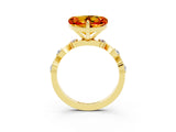 Yellow gold Heart Cut Citrine Solitaire Twisted Band with Round  Accents and Prong Setting_15