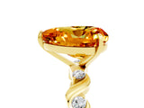 Yellow gold Heart Cut Citrine Solitaire Twisted Band with Round  Accents and Prong Setting_17