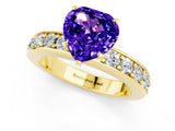 Yellow gold Heart Cut Cut Channel Set Diamond Engagement Ring with Four-Prong Setting_1