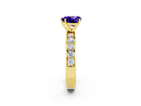 Yellow gold Heart Cut Cut Channel Set Diamond Engagement Ring with Four-Prong Setting_2