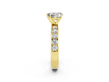 Yellow gold Heart Cut Cut Channel Set Diamond Engagement Ring with Four-Prong Setting_2