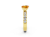 Yellow gold Heart Cut Cut Channel Set Diamond Engagement Ring with Four-Prong Setting_2