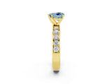Yellow gold Heart Cut Cut Channel Set Diamond Engagement Ring with Four-Prong Setting_2