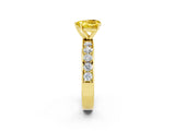 Yellow gold Heart Cut Cut Channel Set Diamond Engagement Ring with Four-Prong Setting_2