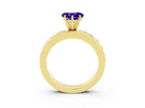 Yellow gold Heart Cut Cut Channel Set Diamond Engagement Ring with Four-Prong Setting_3