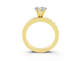 Yellow gold Heart Cut Cut Channel Set Diamond Engagement Ring with Four-Prong Setting_3