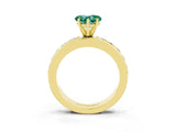 Yellow gold Heart Cut Cut Channel Set Diamond Engagement Ring with Four-Prong Setting_3