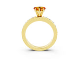 Yellow gold Heart Cut Cut Channel Set Diamond Engagement Ring with Four-Prong Setting_3
