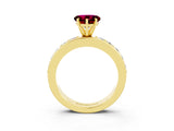 Yellow gold Heart Cut Cut Channel Set Diamond Engagement Ring with Four-Prong Setting_3