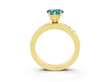 Yellow gold Heart Cut Cut Channel Set Diamond Engagement Ring with Four-Prong Setting_3