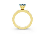 Yellow gold Heart Cut Cut Channel Set Diamond Engagement Ring with Four-Prong Setting_3