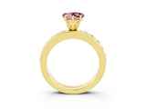 Yellow gold Heart Cut Cut Channel Set Diamond Engagement Ring with Four-Prong Setting_3