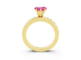 Yellow gold Heart Cut Cut Channel Set Diamond Engagement Ring with Four-Prong Setting_3