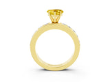 Yellow gold Heart Cut Cut Channel Set Diamond Engagement Ring with Four-Prong Setting_3