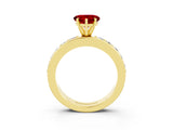 Yellow gold Heart Cut Cut Channel Set Diamond Engagement Ring with Four-Prong Setting_3
