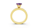 Yellow gold Heart Cut Cut Channel Set Diamond Engagement Ring with Four-Prong Setting_3