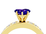 Yellow gold Heart Cut Cut Channel Set Diamond Engagement Ring with Four-Prong Setting_4