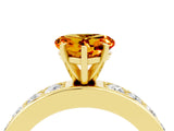 Yellow gold Heart Cut Cut Channel Set Diamond Engagement Ring with Four-Prong Setting_4