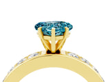 Yellow gold Heart Cut Cut Channel Set Diamond Engagement Ring with Four-Prong Setting_4