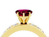 Yellow gold Heart Cut Cut Channel Set Diamond Engagement Ring with Four-Prong Setting_4