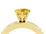 Yellow gold Heart Cut Cut Channel Set Diamond Engagement Ring with Four-Prong Setting_4