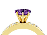 Yellow gold Heart Cut Cut Channel Set Diamond Engagement Ring with Four-Prong Setting_4