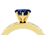 Yellow gold Heart Cut Cut Channel Set Diamond Engagement Ring with Four-Prong Setting_4