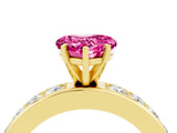 Yellow gold Heart Cut Cut Channel Set Diamond Engagement Ring with Four-Prong Setting_4