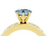 Yellow gold Heart Cut Cut Channel Set Diamond Engagement Ring with Four-Prong Setting_4
