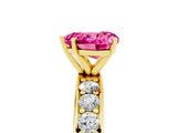 Yellow gold Heart Cut Cut Channel Set Diamond Engagement Ring with Four-Prong Setting_5