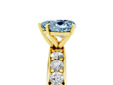 Yellow gold Heart Cut Cut Channel Set Diamond Engagement Ring with Four-Prong Setting_5