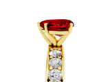 Yellow gold Heart Cut Cut Channel Set Diamond Engagement Ring with Four-Prong Setting_5