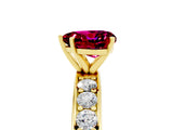 Yellow gold Heart Cut Cut Channel Set Diamond Engagement Ring with Four-Prong Setting_5